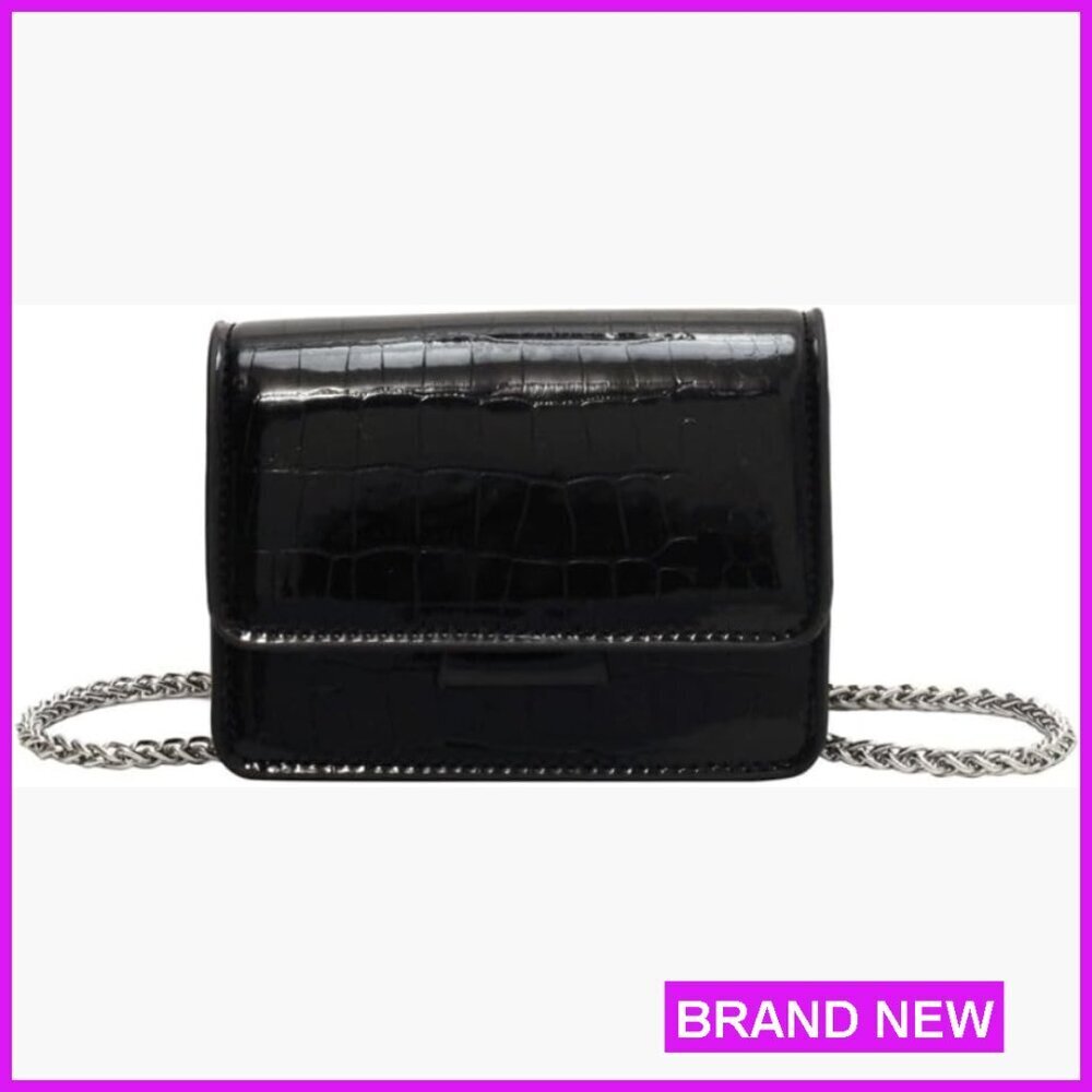 Metallic Silver Mini Crossbody Purse Y2K Glitter Clutch Evening Party Handbag